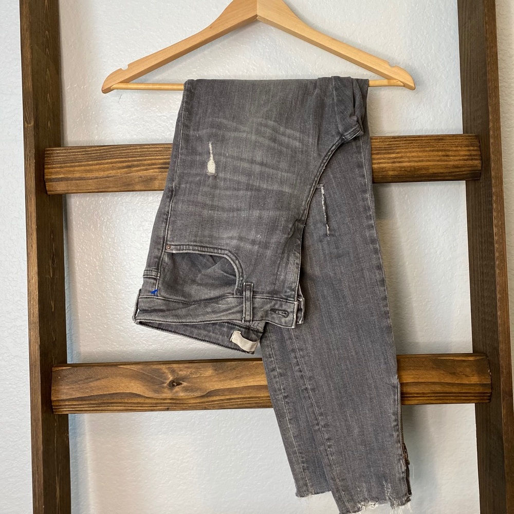 Zara Basic Denim Gray Distressed Jeans Z1975 Sz. 4